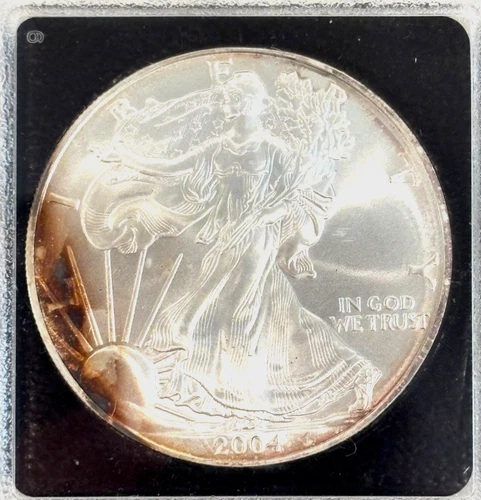 2004 American Silver Eagle 1 oz Fine Silver - Uncirculated/Toning