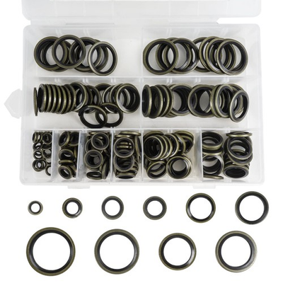 #ad 180 Pcs Metric Bonded Seal Oil Washer Assortment Kit Zinc Plating Metal Bonded $17.75