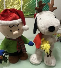 Rare 27’Snoopy & 24’Linus Freestanding Christmas Door Stoppers 11 Peanuts WWLLC￼
