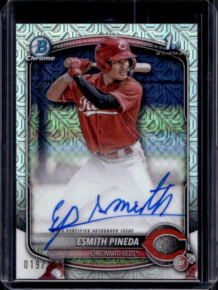 2025 Bowman Esmith Pineda Chrome Auto HTA Choice Refractor 1st Prospect #19/150