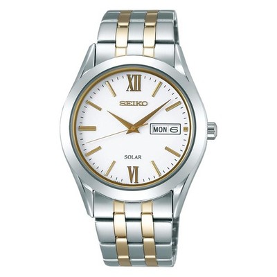 Seiko Selection SBPX085 Solar Watch Men White Dial Sapphire Gold Pair Japan