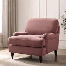 Dusk Hampshire Dusky Pink Linen Look Fabric Armchair RRP £319