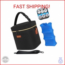 Mancro Breastmilk Cooler Bag with Ice Pack, Fits 6 Baby Bottles Up to 9 Ounce In