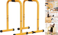 Dip Station Functional Heavy Duty Dip Stands Fitness Workout Dip bar Yellow