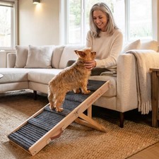 Adjustable Dog Ramp for Small Dogs, Foldable Pet Ramp for Bed Couch, Non-Sl...