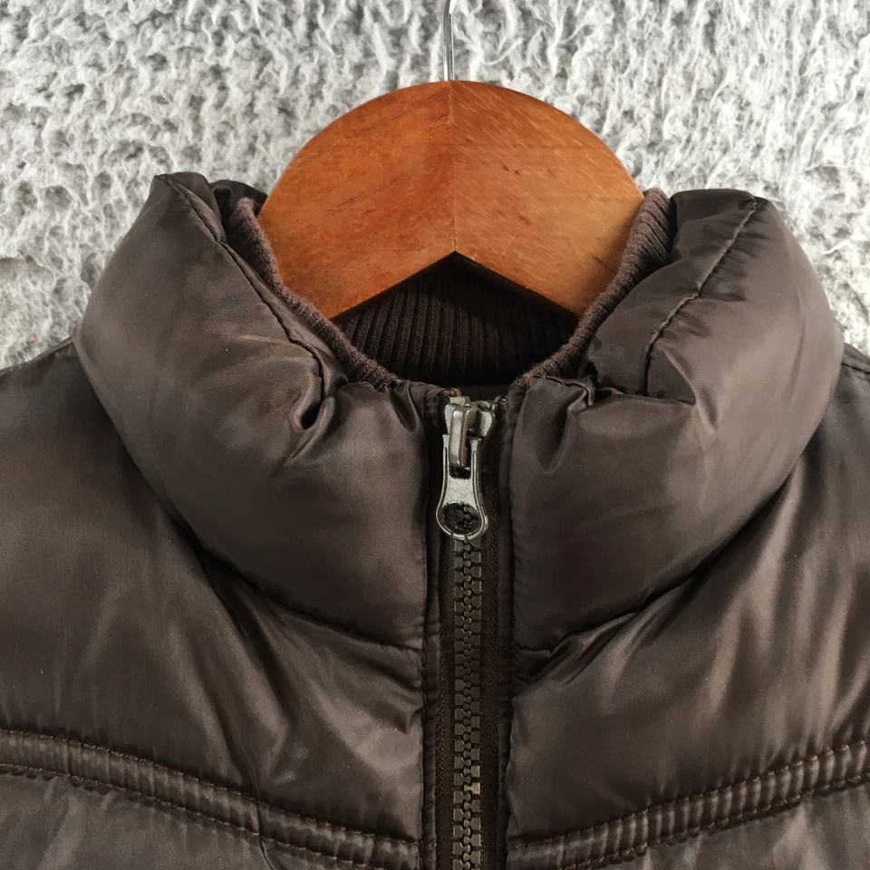 Old Navy Puffer Vest Youth Large Brown Zip Front Quilted Insulated Sleeveless - Image 3 of 4