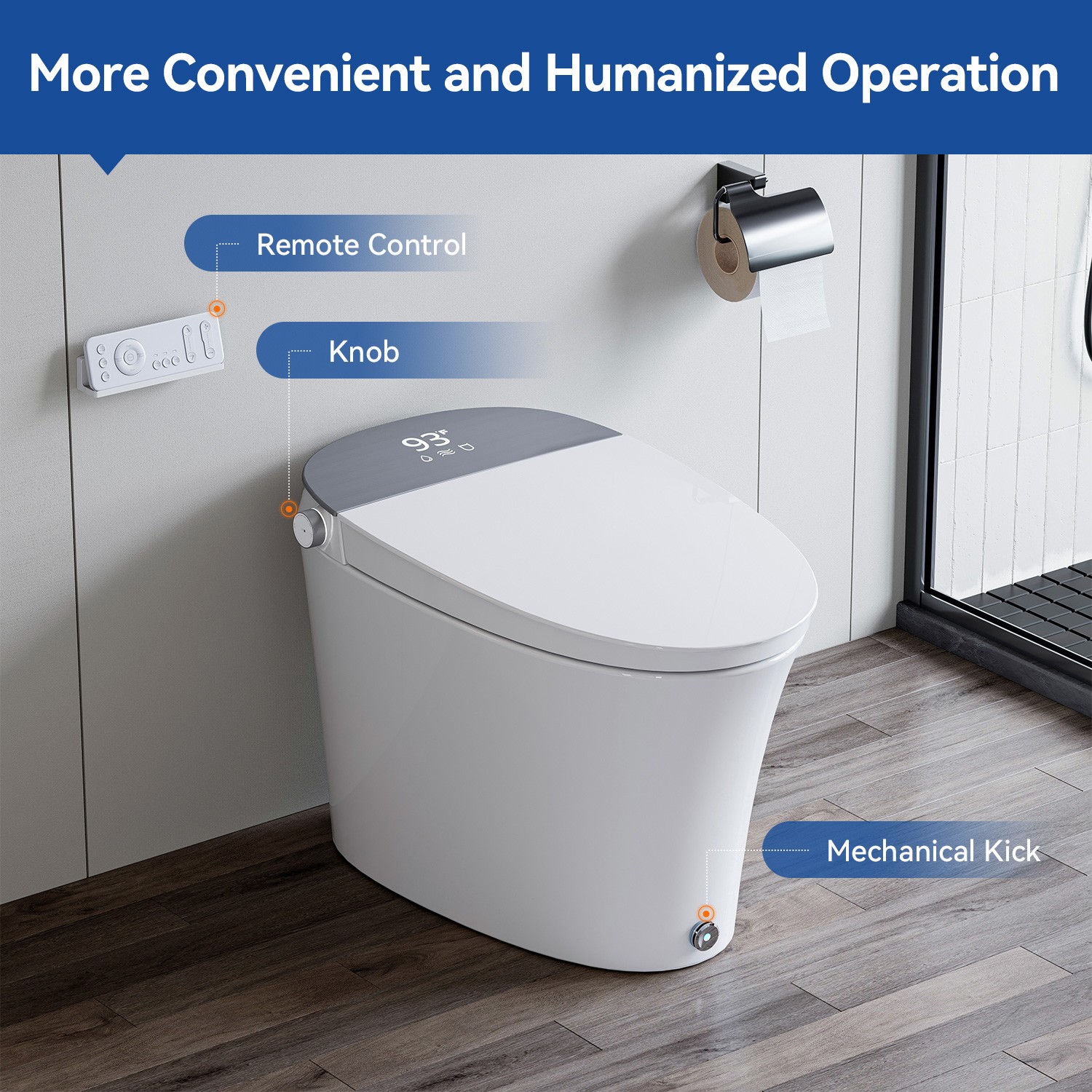 HOROW Smart Toilet Bidet Built-in Water Tank Auto Flush Warm water Dry UV