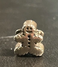 Chamilia Gingerbread Man Charm .925 Sterling Silver Holiday Bead