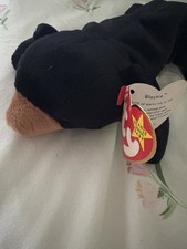 Ty Beanie Babies Blackie Bear 1994 Plush Toy with Tags Retired Collectible Rare