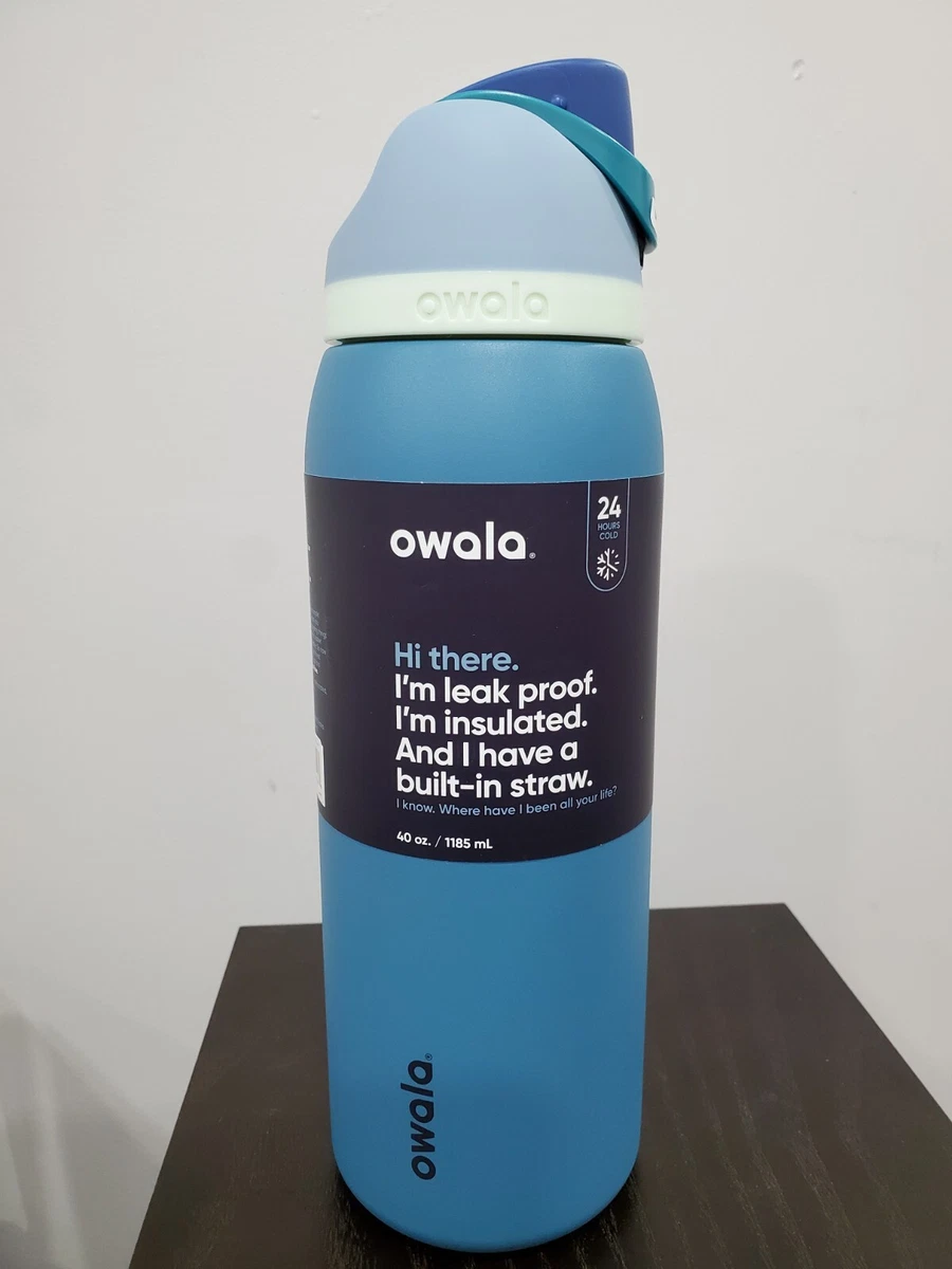 Owala FreeSip 19 oz Blue Insulated Stainless Steel Water Bottle with Straw Lid