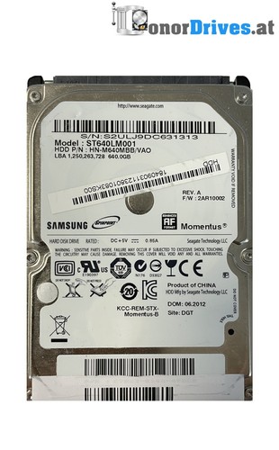 Samsung  ST640LM001 - 640 GB - SATA - PCB BF41-00354A 00 Rev. *