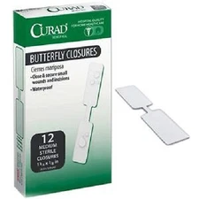 Curad Butterfly Closure Adhesive Bandage, 3/8'' x 1.75'' -Box of 13
