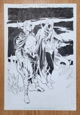 Original Art -JSA, Issue 43 Splash Page 1, Delperdang Inks - Green Lantern