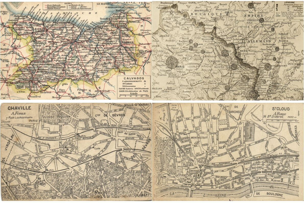 MAPS GEOGRAPHIC 34 Vintage incl. Litho Postcards pre-1940