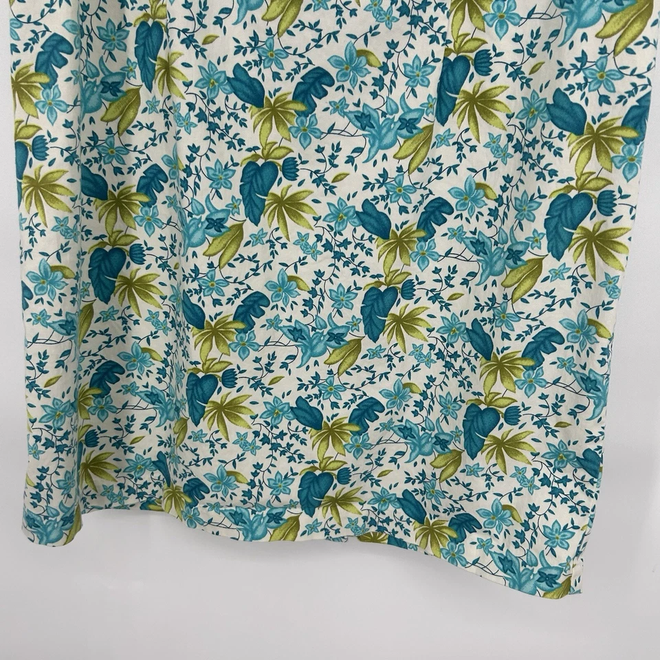 White Stag Vintage 90s Floral Shift Dress Blue Green Sleeveless Stretch Size 14 - Image 4 of 4