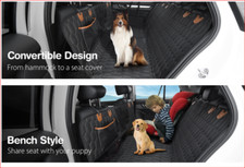 4-in-1 Dog Car Seat Cover, LUXURY Convertible Dog Hammock Scratchproof Pet Cover