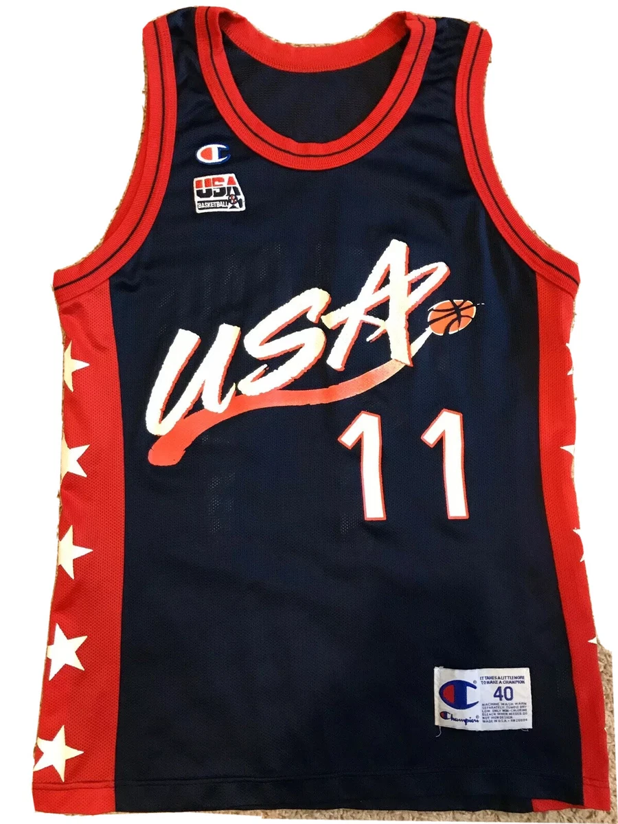 Champion Karl Malone USA 1996 Olympic Basketball NBA Jersey 40