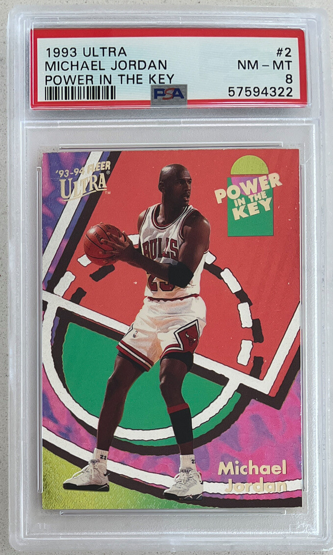 1993 Ultra Power In The Key Michael Jordan Chicago Bulls #2 PSA 8 
