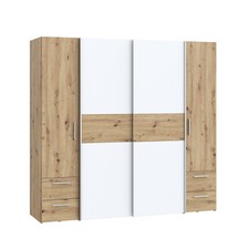 Armadio a 4 ante FENNA con 4 cassetti in laminato, LAP 200x191x61 cm.