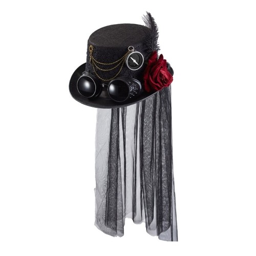 Retro Girls Flower Lace Veil Hat Gorgeous Elegant Tea Party Flat Gothic Hat