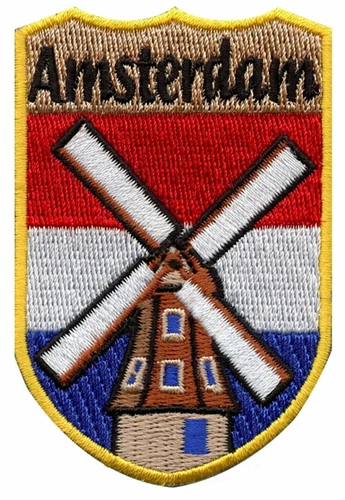Amsterdam Patch (3") Iron-on Badge Holland Netherlands Travel Souvenir Emblem