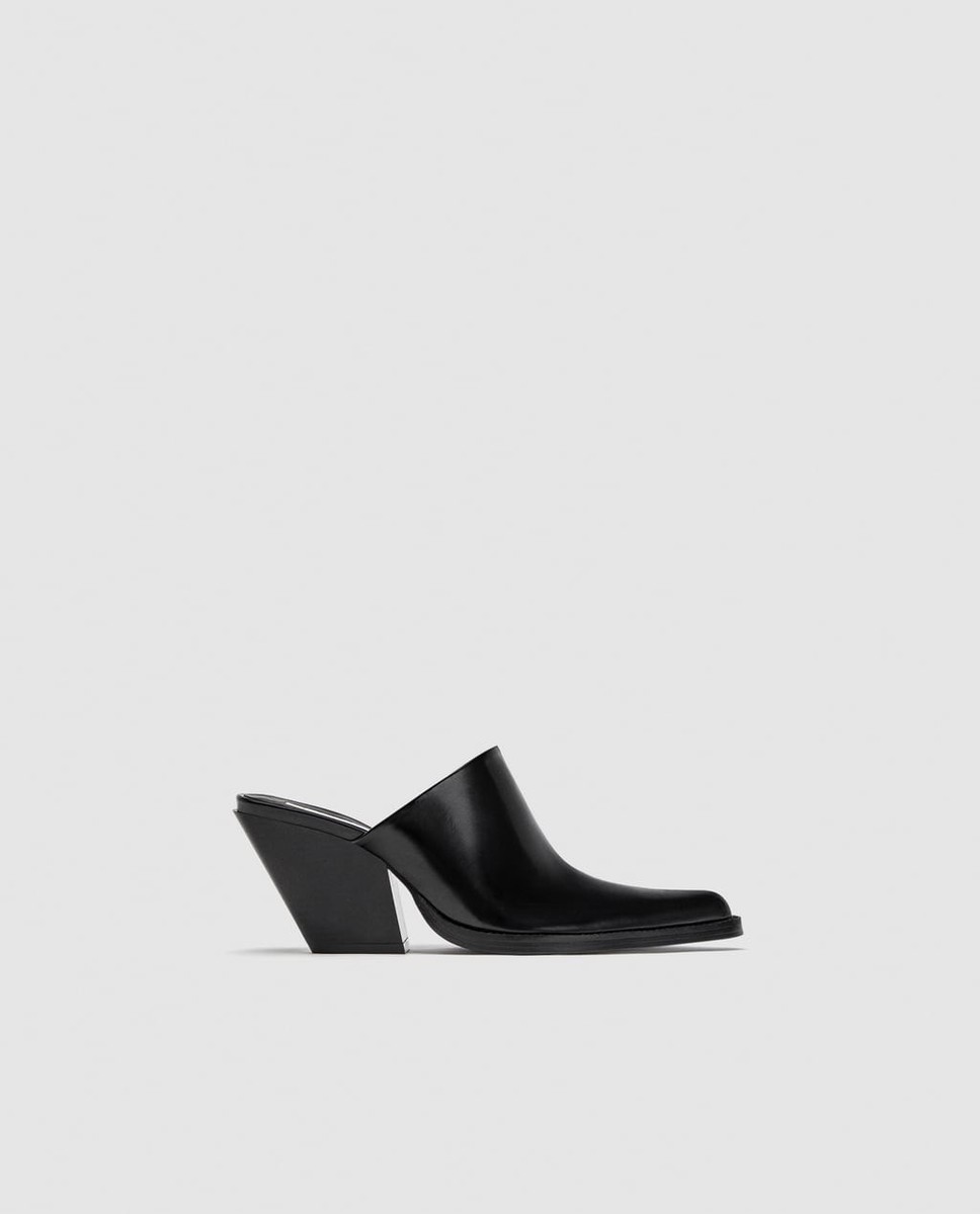Zara New SS18 High Heel Clogs Black Size 6.5 NWT | eBay