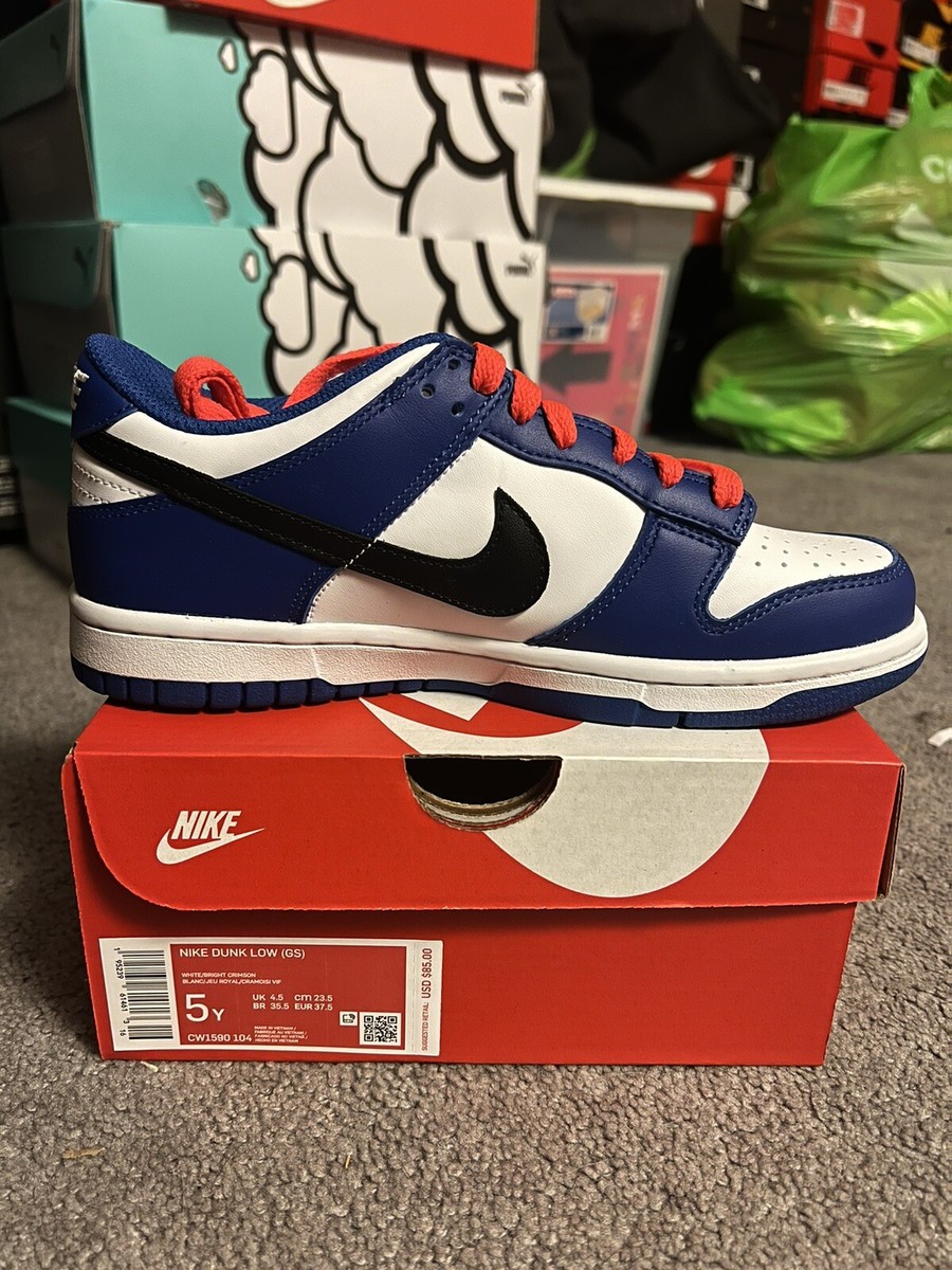 NEW Nike Dunk Low Bright Crimson Royal 5Y (CW1590-104) | eBay