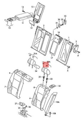 NEW AUDI HEAD RESTRAINT WITH COVER ADJUSTABLE BLACK 8P0885901AHVUG ORIGINAL