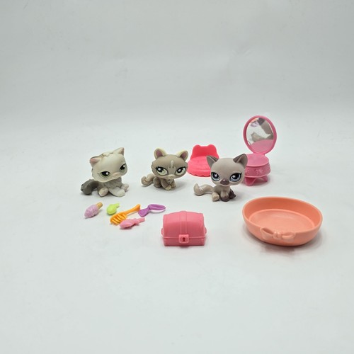 Littlest Pet Shop LPS #1370 - Rat Rose Pâle, Noeud Saumon, 2007 Hasbro