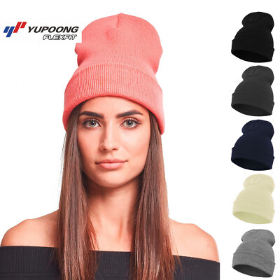 HERREN DAMEN WINTER HUT LANG FLEXFIT Mütze Wintermütze