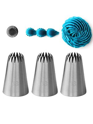 6B Piping Tip Large,Star Icing Tip 6B for Eclairs,Churros,Meringue