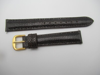 16MM Genuine Lizard Brown Men's Watch Band