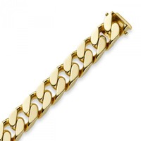 12Mm Armband Armkette Panzerarmband 750 Echt Gold Gelbgold Massiv, 22Cm, Herren