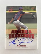 Max Fried Auto 2012 Leaf Draft Armed & Dangerous Red 4/5 Yankees