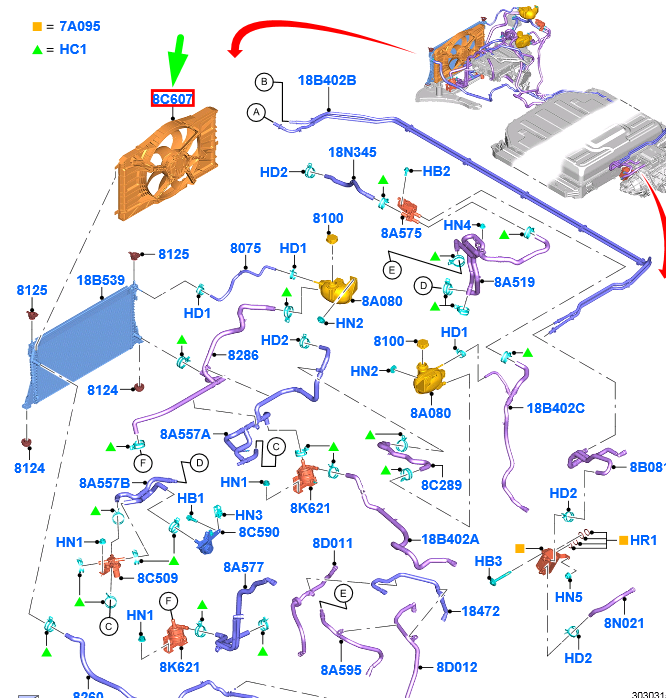 FORD Mustang Mach-E Engine Cooling Motor And Fan Assy 2476793 NEW  