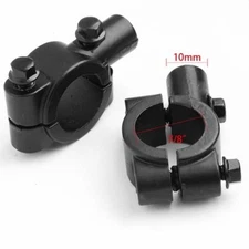 Universal Black Motorcycle Handlebar Mirror Mount 10mm 7/8" Aluminum Clamp USPS