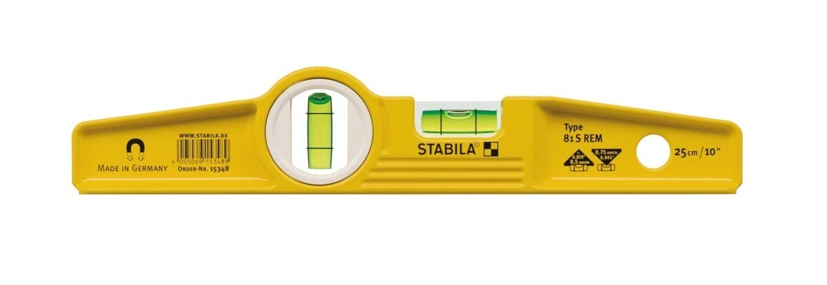 Andamio Stabila 81 S REM Tierra Rara Magnético Torpedo Barco Nivel Espíritu 25 cm