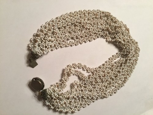 Vintage 10 Strand Necklace Daisies White W Yellow Centers 16” Length - Picture 3 of 4