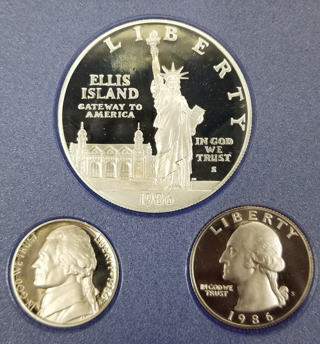 コレクション United States Liberty Coin 1986 1986 UNITED STATES 7 COIN LIBERTY PRESTIGE SET ORIGINAL BOX + COA