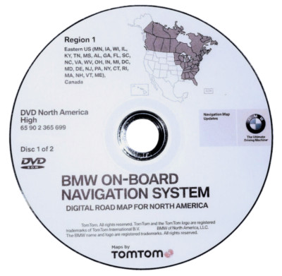 BMW East HIGH CiC MK3 MK4 Eastern USA + CANADA Navigation DVD Map Update