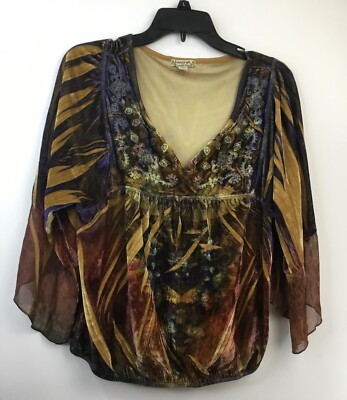 Energe World Wear Woman's Multicolor 3/4 Sleeve Medium Blouse