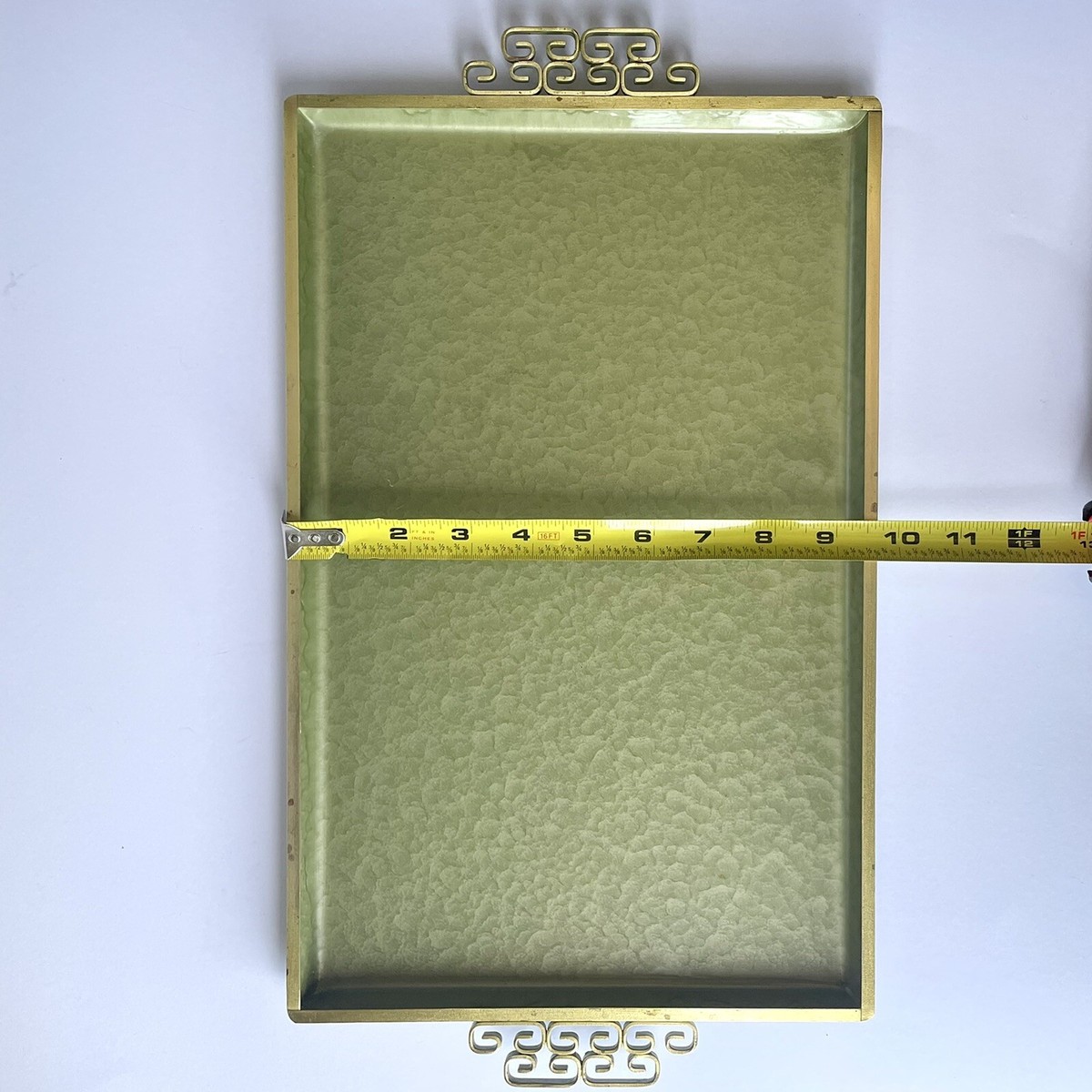 Vintage MCM Mid Century Modern Moire Glaze KYES Olive Green Vintage MCM Mid Century Modern Moire Glaze KYES Olive Green