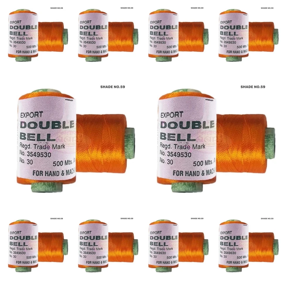 10X Double Bell Viscose Rayon Thread for Embroidery Color Dark Gold Shade No.59 - Image 2 of 3