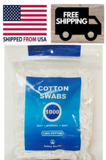Cotton Swabs Q Tip 100% Cotton Tips 1000 Ct for Multi-purpose use MakeUp Remover