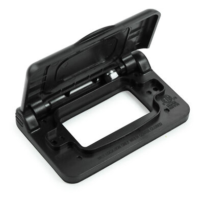 Weatherproof Receptacle Cover Self Closing for GFCI Power Outlet Black RV Camper