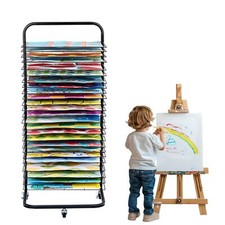 Art Drying Rack 25 Removable Shelves Paint Drying Rack With Wheels Black