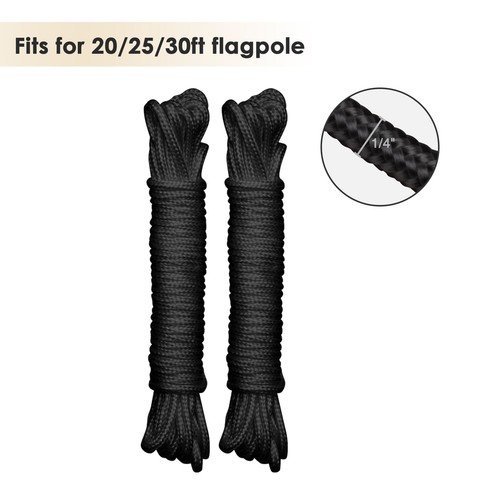 Flag Pole Parts Repair Kit Black Eagle Cleat Clip Truck Pulley Rope 20 ...