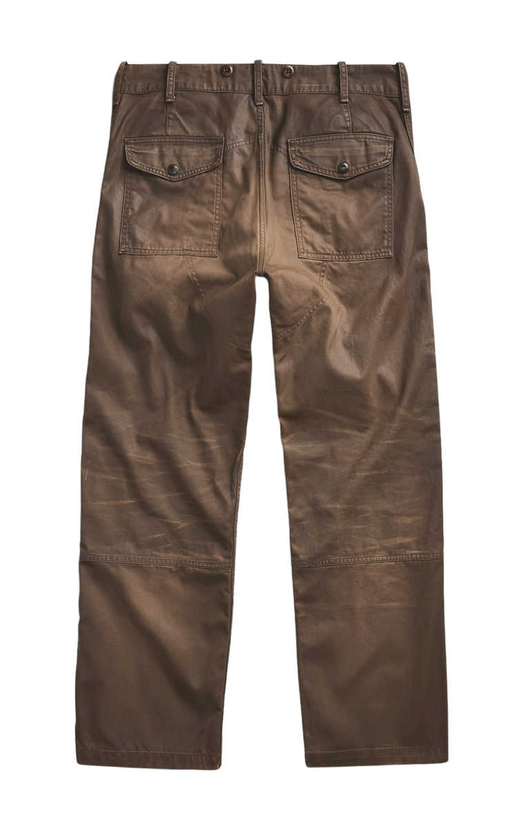 Ralph Lauren RRL Brown Wax Coated Hand Distressed Cotton Ralph Lauren RRL Brown Wax Coated Hand Distressed Cotton