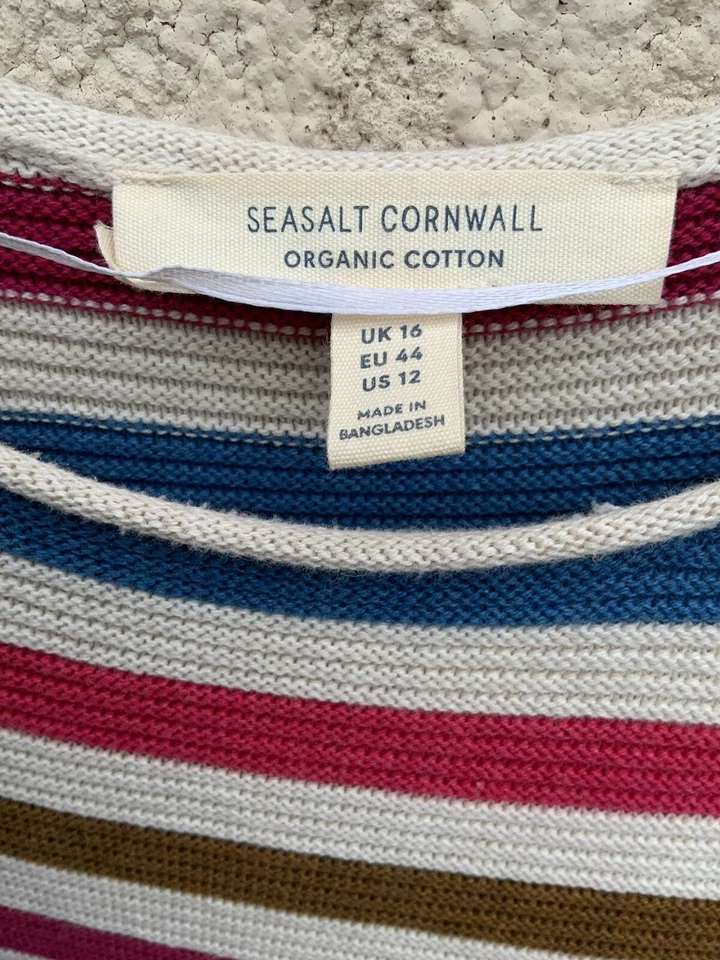 SEASALT MAKERS ORGANIC COTTON JUMPER TOP 16 Striped MINI CORNISH CHARM MIX - Image 2 of 3