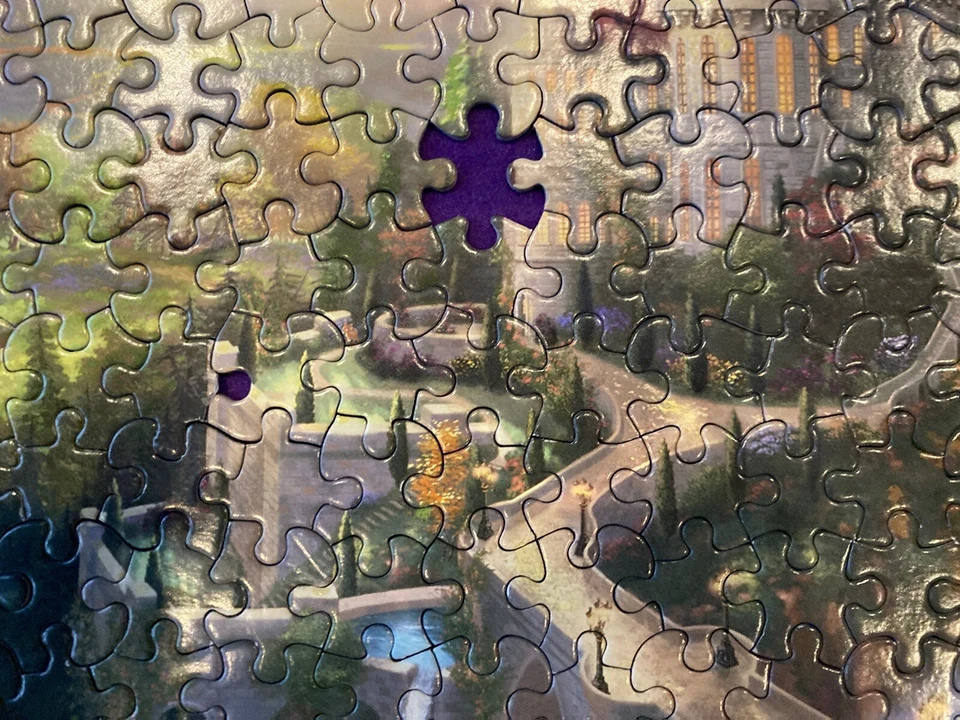 Disney Parks Thomas Kinkade Beauty & the Beast 1000 Piece Puzzle 1pc Missing - Image 3 of 4